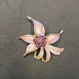 Chic Pink and Purple Floral Brooch